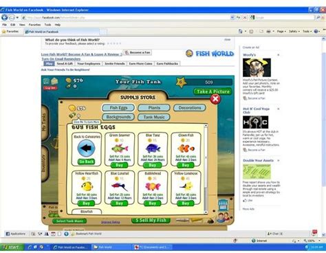 play fish world on facebook.